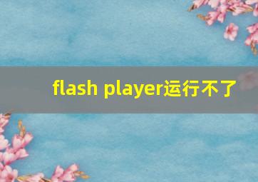 flash player运行不了